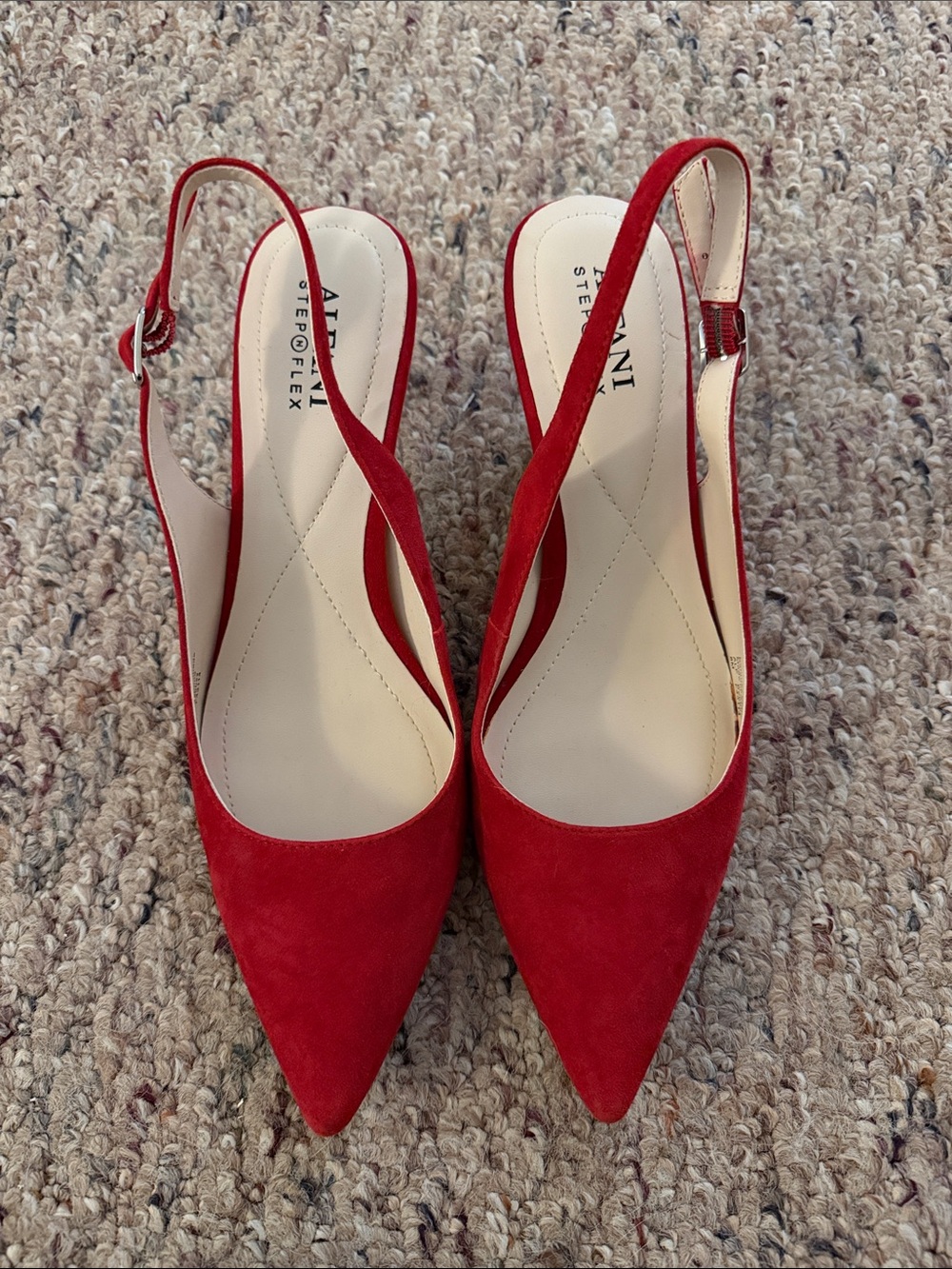 Alfani Red Suede Pointed-Toe Slingback Heels